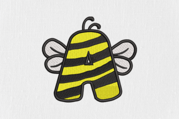 Charming Bee-Stylized Letter A for Apparel