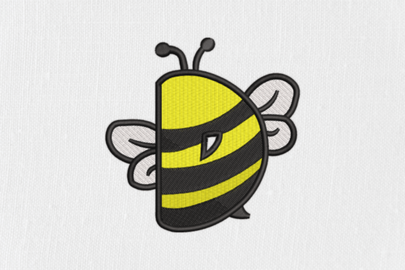 Charming Letter D Bee Monograms for Embroidery