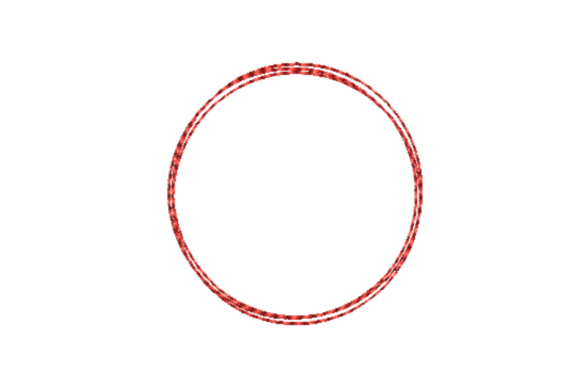 Circle Frame Outline Redwork for Apparel