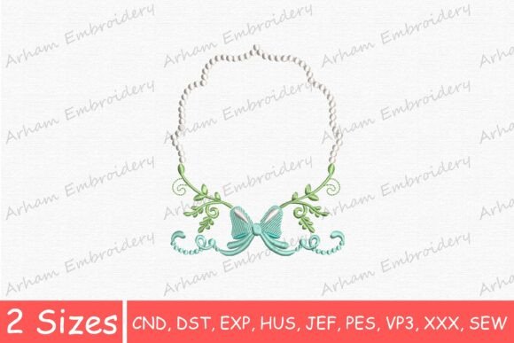 Elegant Beaded Monogram Frame: A Luxe Embroidery Design