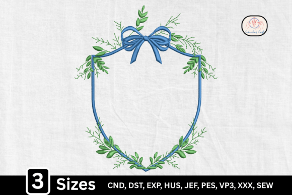 Elegant Blue Bow Floral Monogram Frame