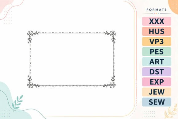 Elegant Floral Frame for Seasonal Embroidery