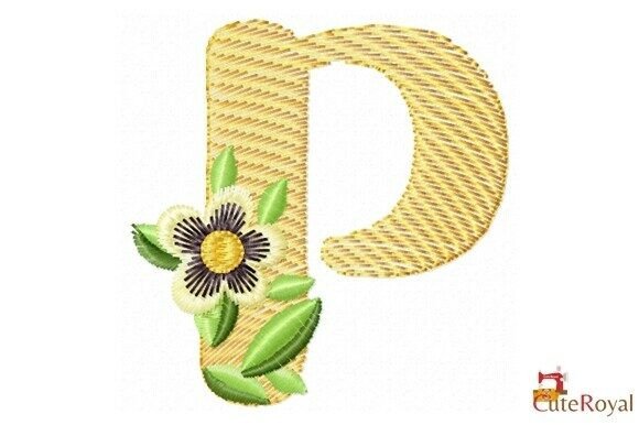 Elegant Floral Letter P – Monogram for Handmade Goods