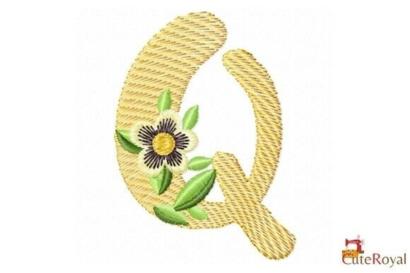 Elegant Floral Letter Q – Monogram for Holiday Gifts