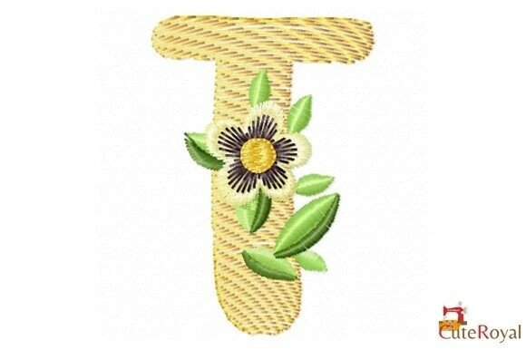 Elegant Floral Letter T – Monogram for Business