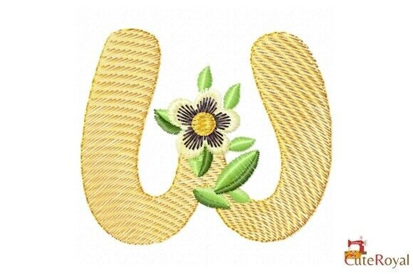 Elegant Floral Letter W – Monogram for Personalized Gifts