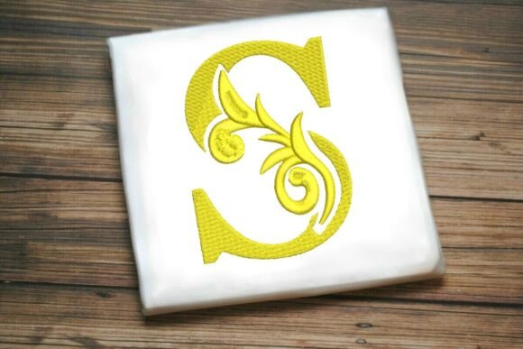 Elegant Flourished Leaf Monogram S