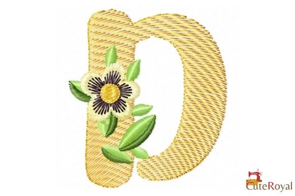 Floral Letter D – Monogram: A Delicate Touch