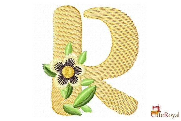 Floral Letter R – Monogram: A Delicate Touch for Personalized Projects
