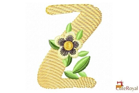 Floral Letter Z – Monogram: A Charming Embroidery Design
