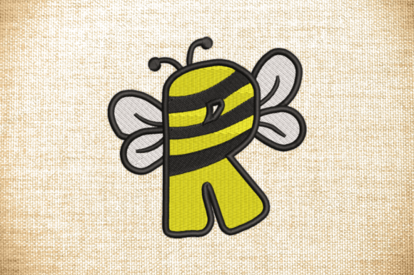 Letter R Bee Monograms: A Charming Embroidery Design