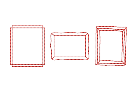 Rectangle Outline Frame Redwork Bundle